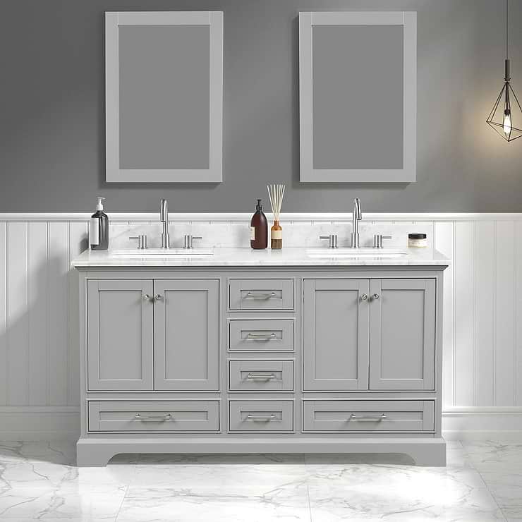 Glendale 60'' Gray Vanity And Marble Counter
