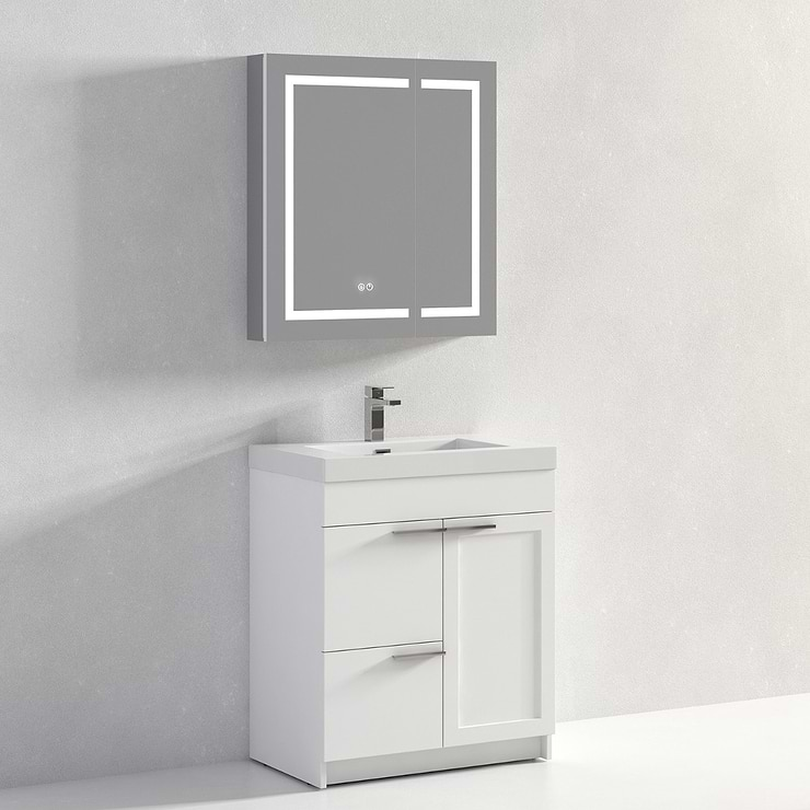 Mona 30" White Vanity And Counter