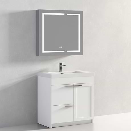Mona 36" White Vanity And Counter