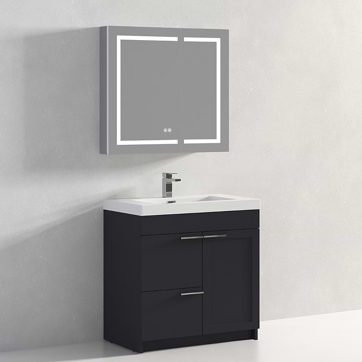 Mona 36" Charcoal Gray Vanity And Counter