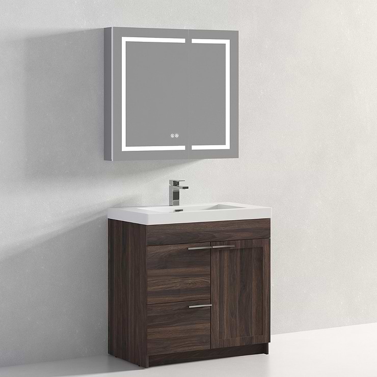 Mona 36" Cali Walnut Vanity And Counter