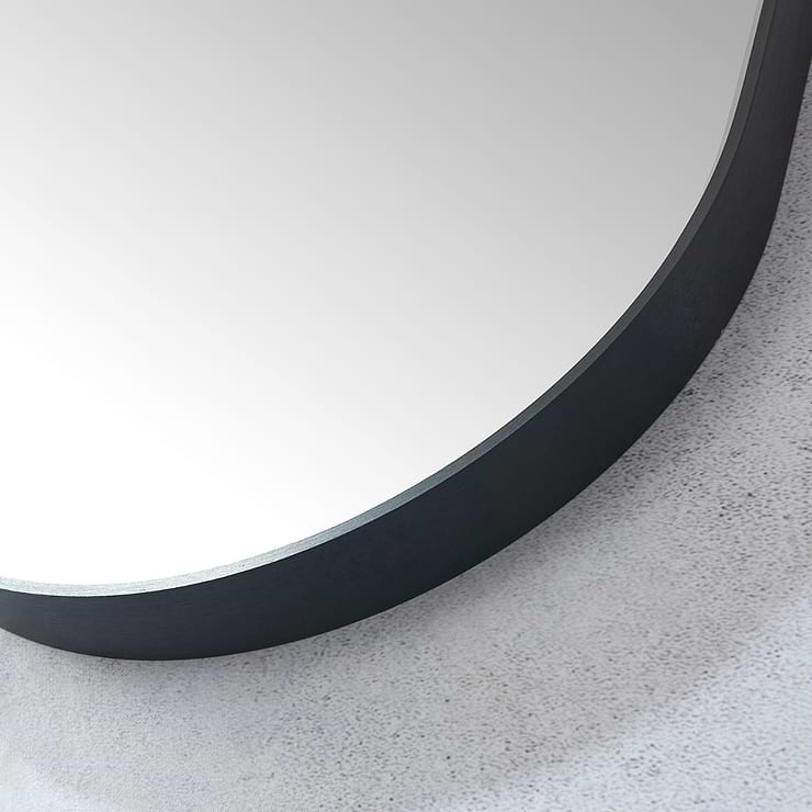 Olinda Brushed Black 18x48" Framed Oval Mirror
