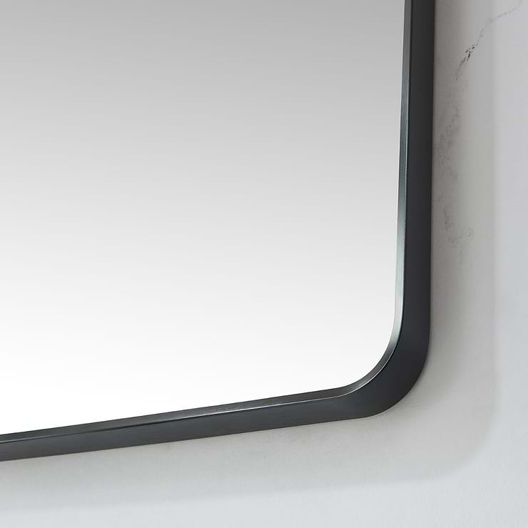 Olinda Brushed Black 24x36" Framed Rectangle Mirror