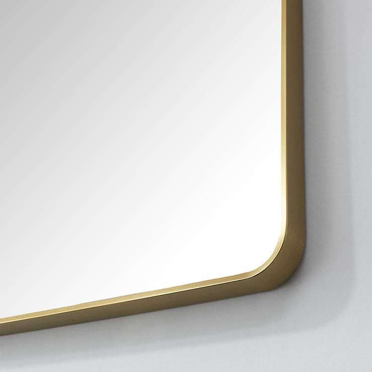 Olinda Brushed Gold 24x36" Framed Rectangle Mirror