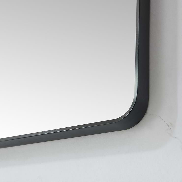 Olinda Brushed Black 32x36" Framed Rectangle Mirror