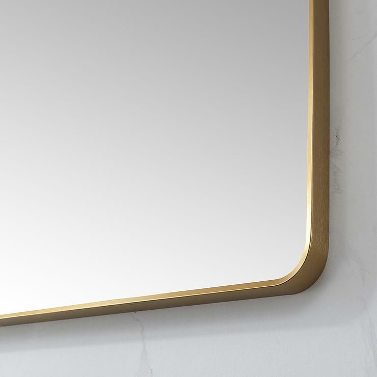 Olinda Brushed Gold 48x32" Framed Rectangle Mirror