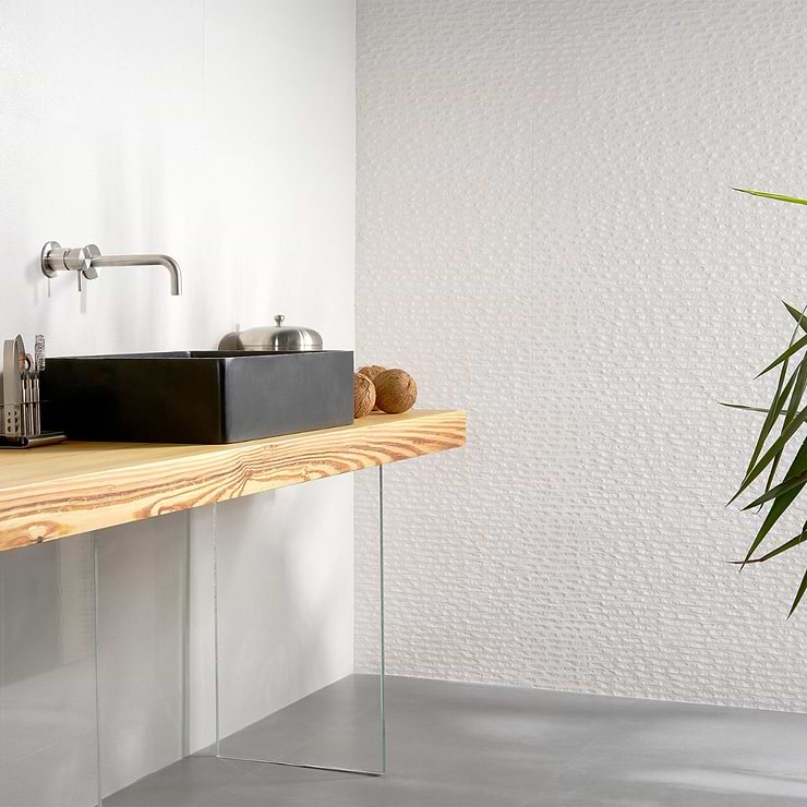 Reverb Basalt Bianco 12x36 Matte Ceramic Tile