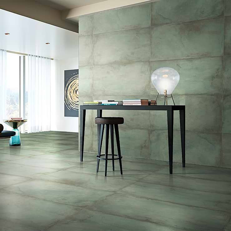 Angela Harris Flatiron Aquamarine 24x48 Semi-Polished Porcelain Tile