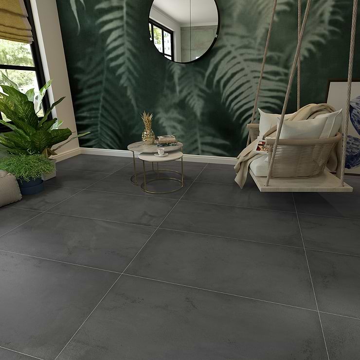 Sample-Angela Harris Flatiron Black Matte Porcelain Tile