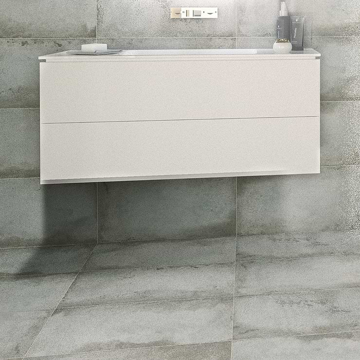 Sample-Angela Harris Flatiron Gray Semi-Polished Porcelain Tile
