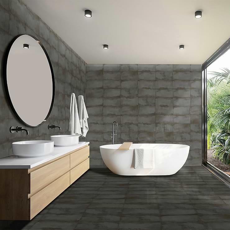 Angela Harris Flatiron Graphite 12x24 Matte Porcelain Tile