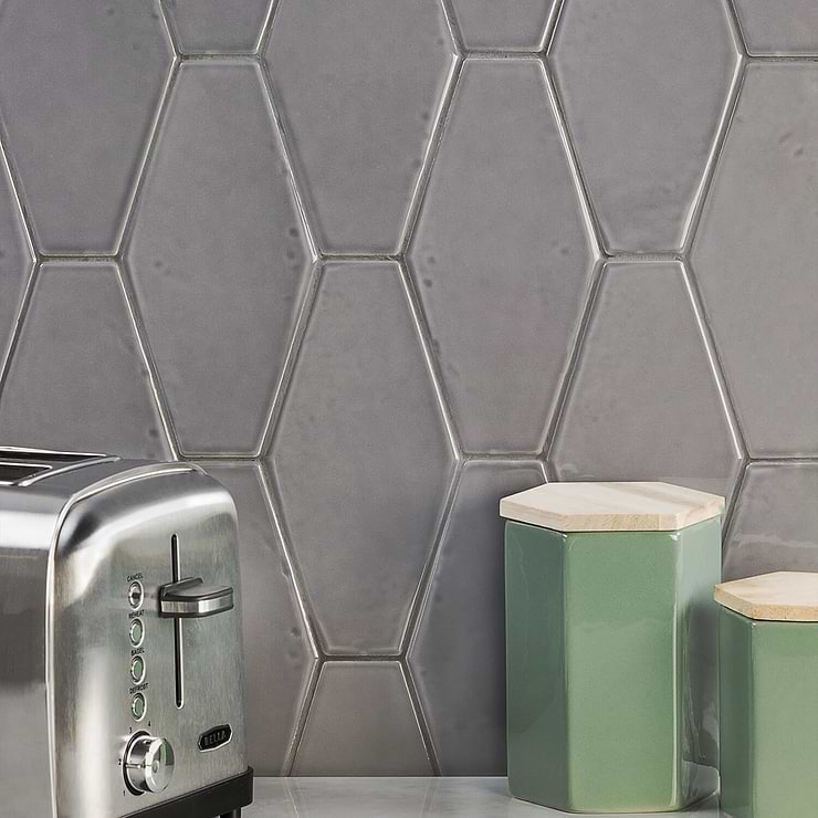 Manchester Hexagon Driftwood 4x8 Polished Ceramic Tile