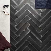 Stacy Garcia ArtBlock Nero Black 4x16 Matte Porcelain Tile