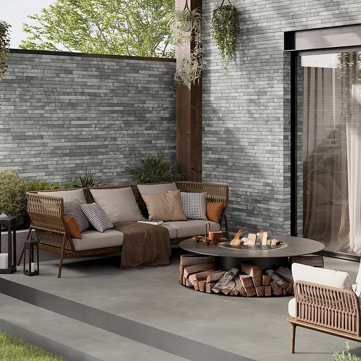 English Brick Light Gray 2x18 Matte Porcelain Tile