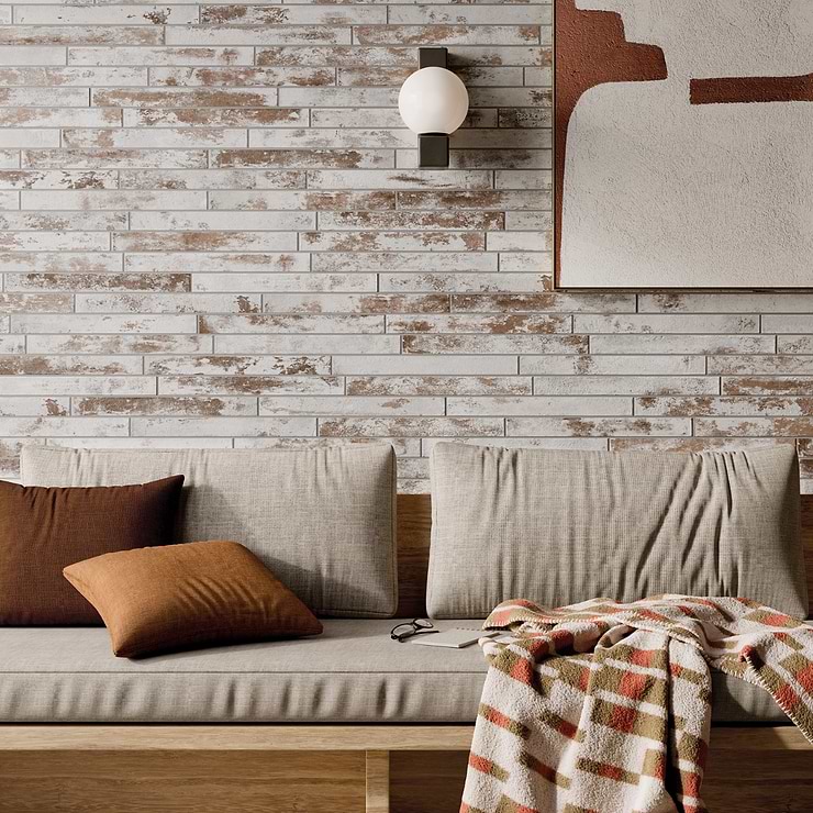English Brick White 2x18 Matte Porcelain Tile