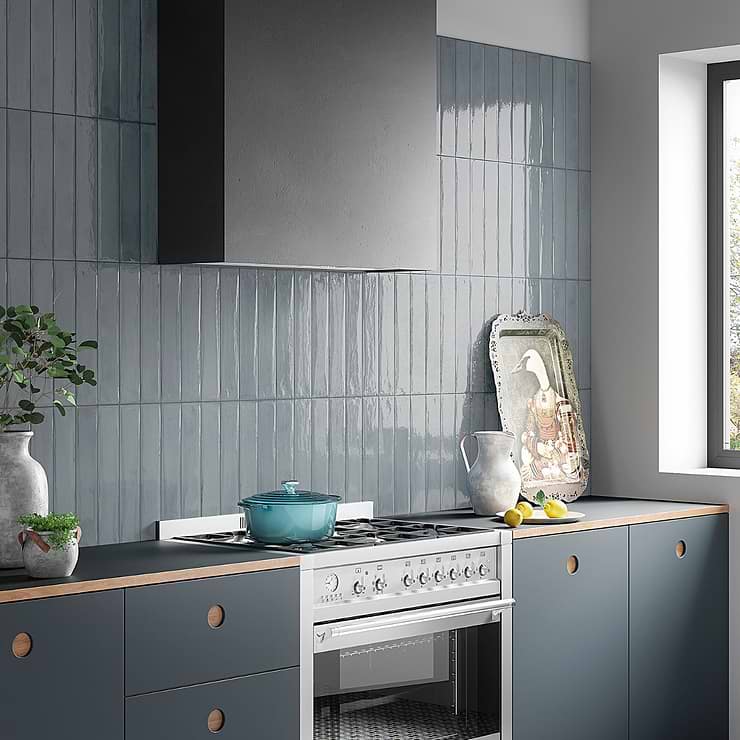 Paint Azur Blue 3x16 Glossy Porcelain Subway Tile