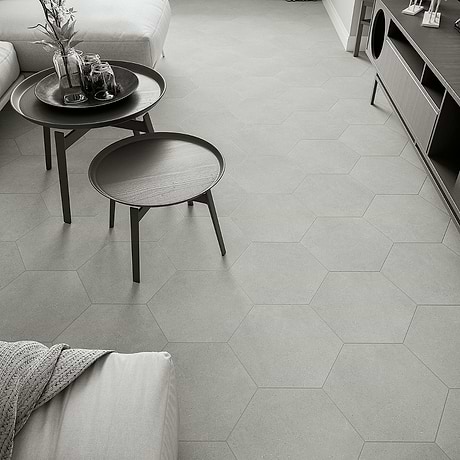Pergola Gray 12.5" Hexagon Matte Porcelain Tile