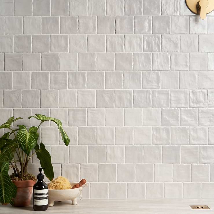 Montauk Gin White 4x4 Mixed Finish Ceramic Tile