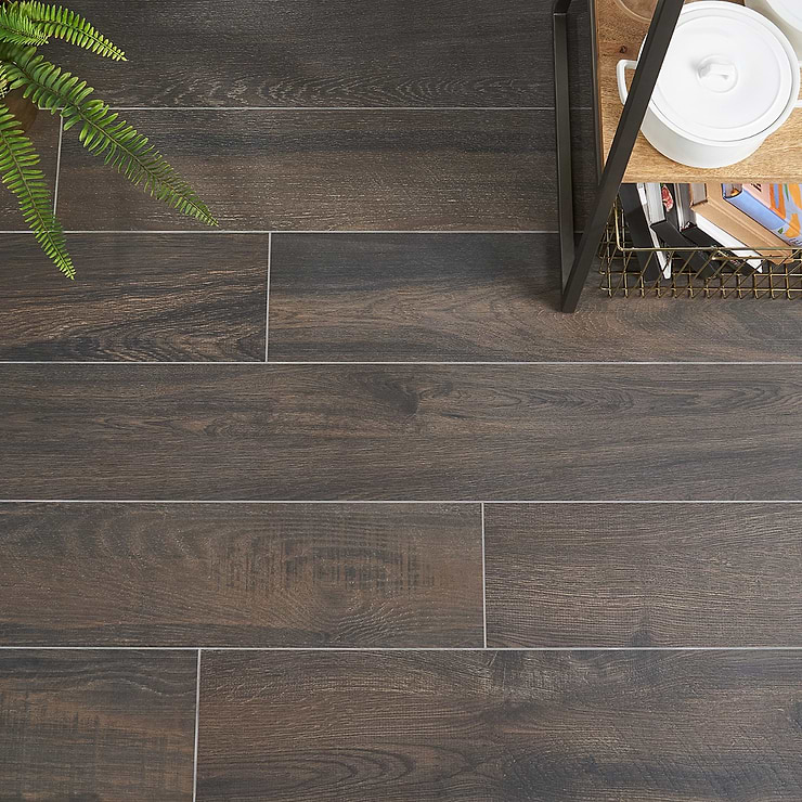 Silkwood Brown 8x48 Matte Porcelain Wood Look Tile