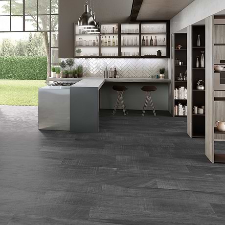 Kenridge Black 8x48 Wood Look Matte Porcelain Tile