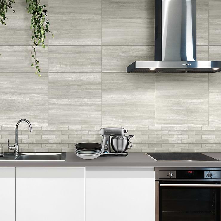 Nashville Gray 12x24 Travertine Look Matte Porcelain Tile