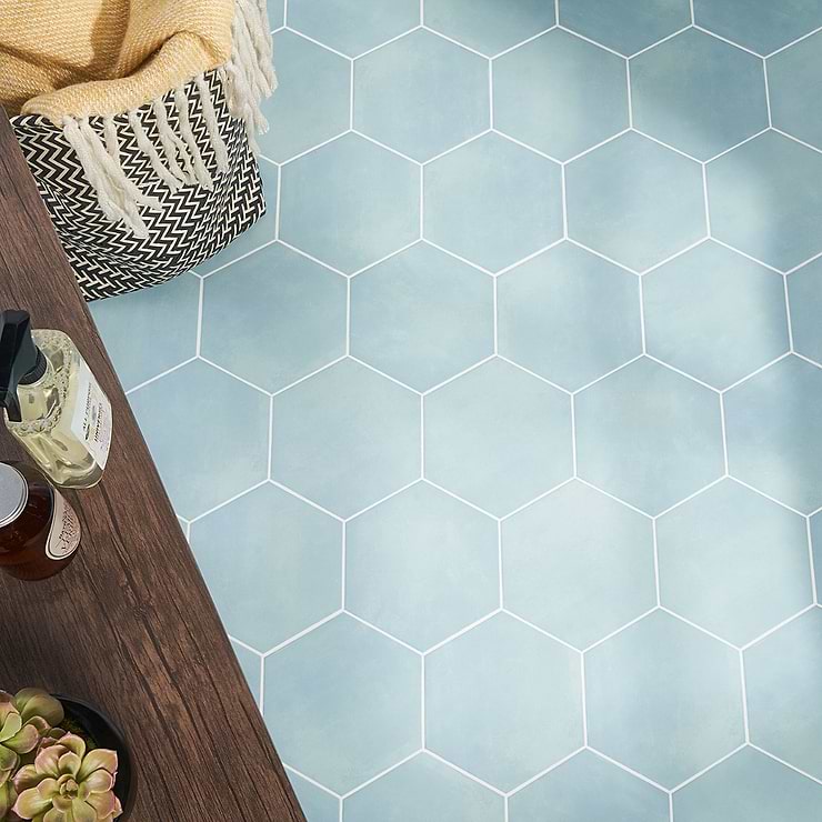 HexArt Turquoise 8" Hexagon Matte Porcelain Tile