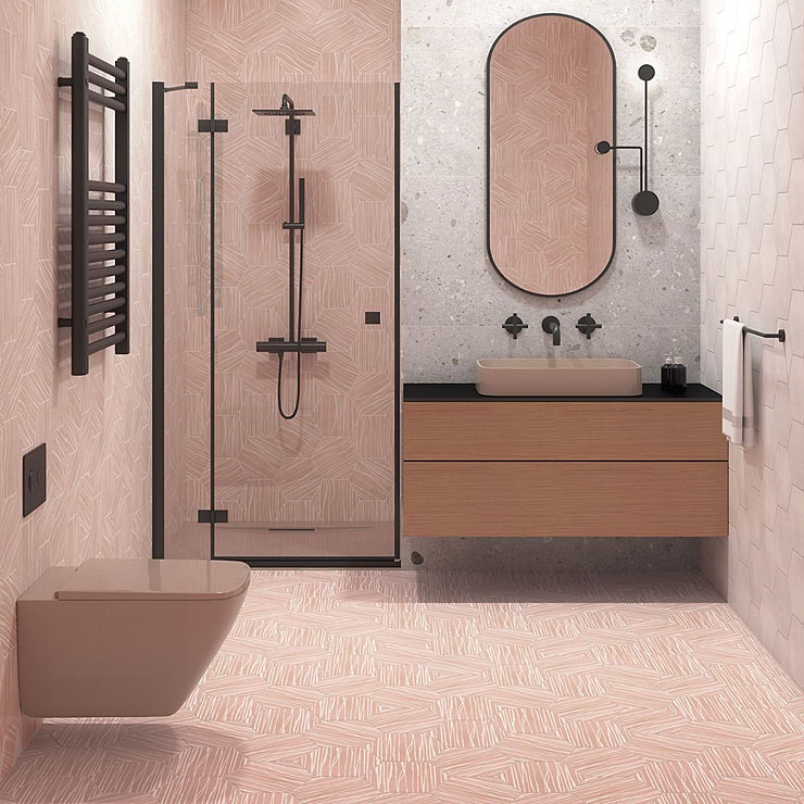 HexArt Zen Ice Rosa 8" Hexagon Matte Porcelain Tile