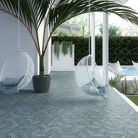 HexArt Zen Smoke Turquoise 8" Hexagon Matte Porcelain Tile