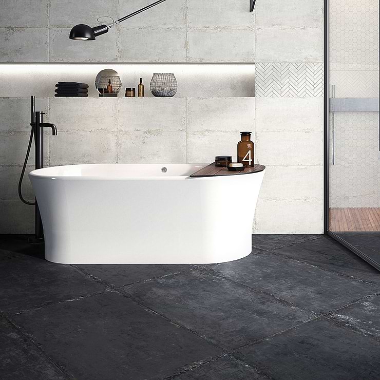 Portrait Black Gold 24x48 Matte Porcelain Tile