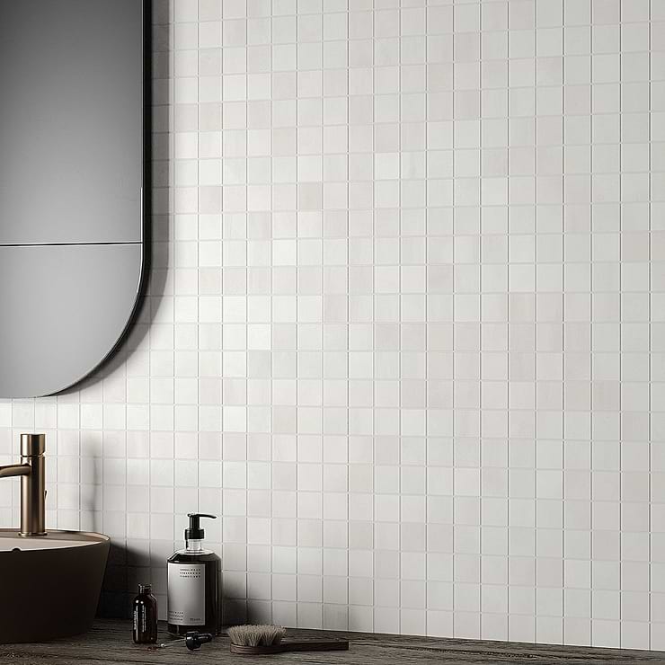 Clay Calm White 2x2 Matte Porcelain Mosaic Tile