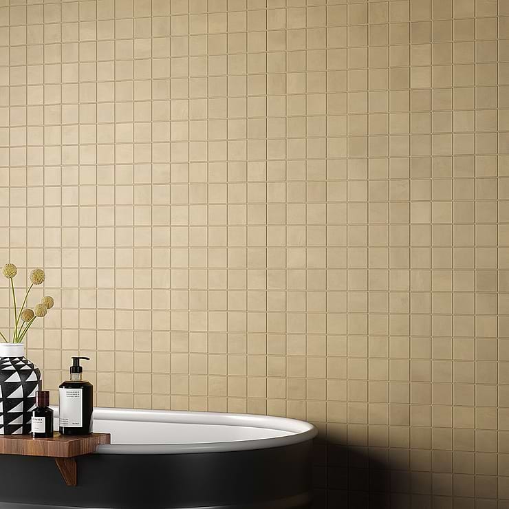 Clay Glee Yellow 2x2 Matte Porcelain Mosaic Tile