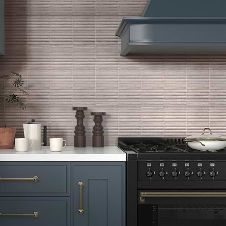Curve Fluted Gray 6x12 3D Glossy Ceramic Tile