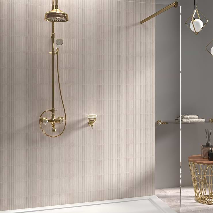 Curve Fluted White 6x12 3D Glossy Ceramic Tile