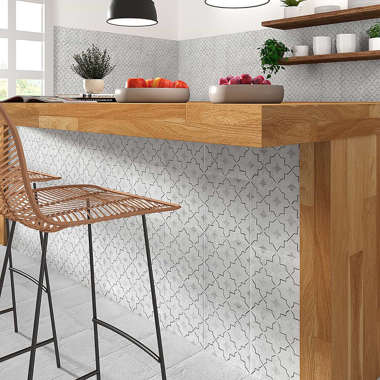 Alesso Deco Como Gray 8x8 Matte Porcelain Tile