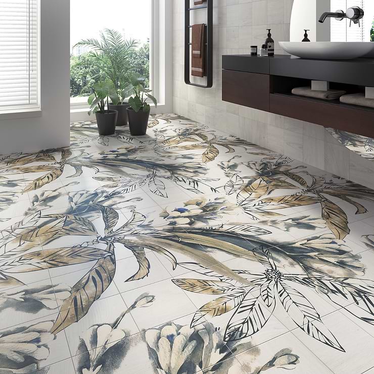 Angela Harris Wilder Autumn Leaves Mural 8x8 Matte Porcelain Tile