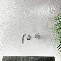 Wonderland 3D Garden White 12x36 Polished Ceramic Tile