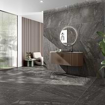 Santo Charcoal Black 24x48 Matte Porcelain Tile