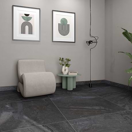 Santo Charcoal Black 3x24 Matte Porcelain Bullnose
