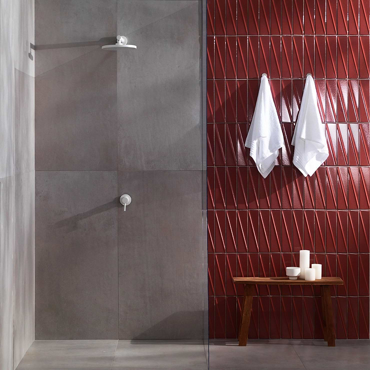 Axelle Ruby Red 3x12 3D Glossy Ceramic Subway Tile