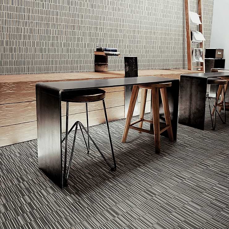 Setana Black 12x24 Artisan Decor Porcelain Tile