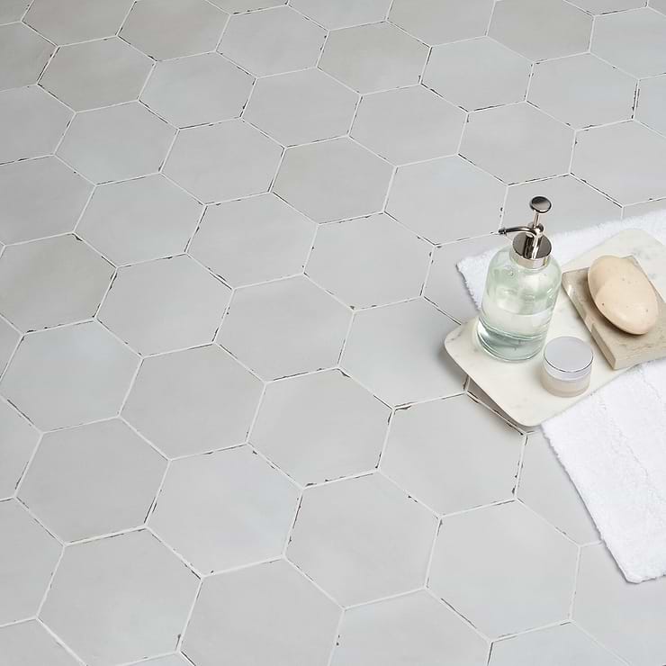 Sasha Hex Rassa Gray 6" Matte Porcelain Hexagon Tile