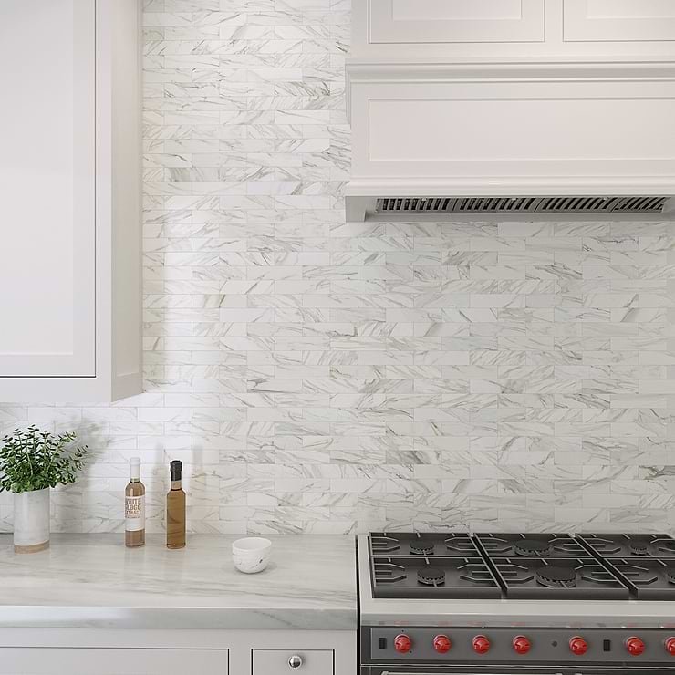 Calacatta Gold 2x8 Polished Marble Subway Tile
