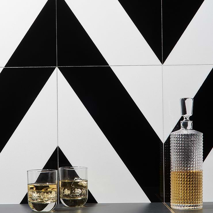 Timeless Nero Blanco 12x18 Polished Tile By Elizabeth Sutton