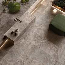Paleo Travertine Silver 24x24 Textured Porcelain 2CM Outdoor Paver