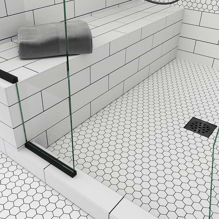 Serenity White 2" Hexagon Matte Porcelain Mosaic Tile