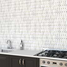 Euphoria Glass Gleam Gold Octagonal Polished Carrara Marble Mosaic Tile