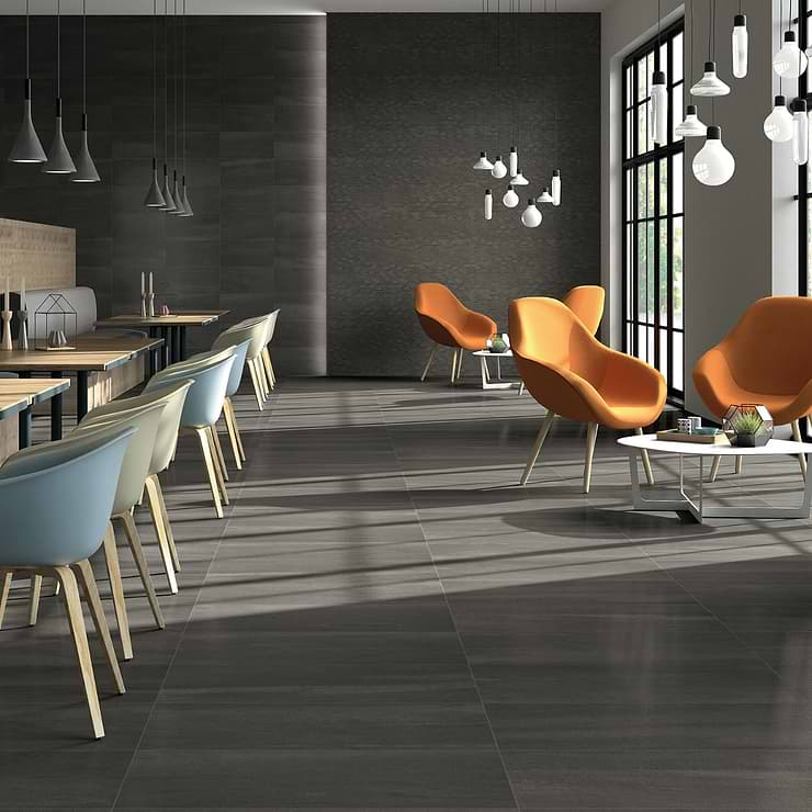 Karo Black 18x36 Matte Porcelain Tile