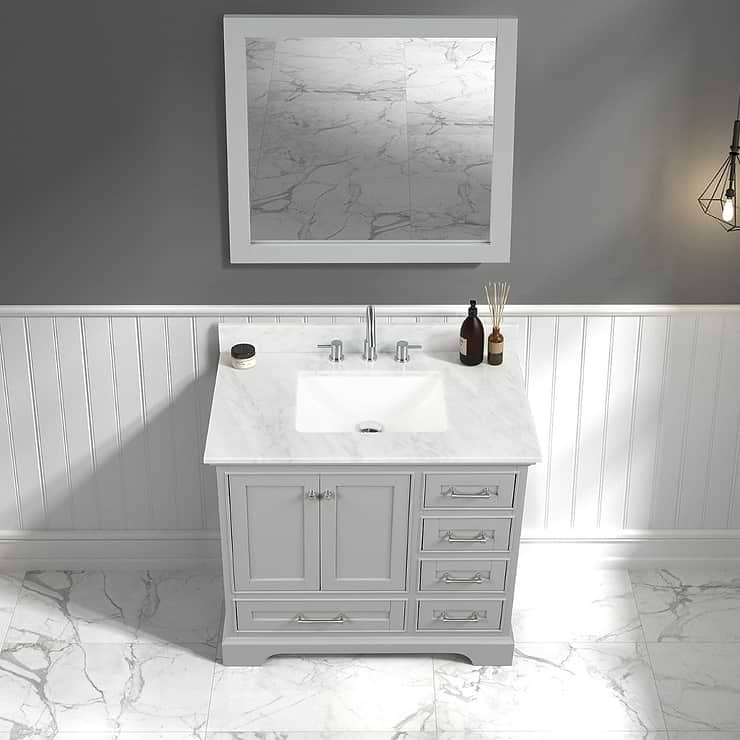 Glendale 36'' Gray Vanity And Marble Counter