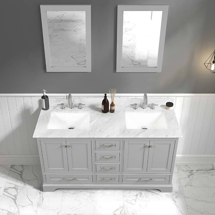 Glendale 60'' Gray Vanity And Marble Counter