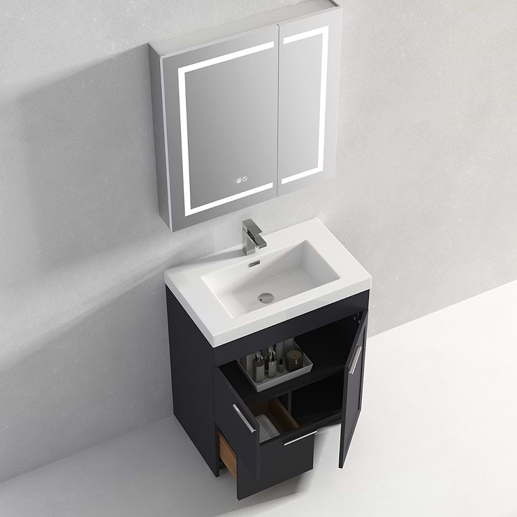 Mona 30" Charcoal Gray Vanity And Counter